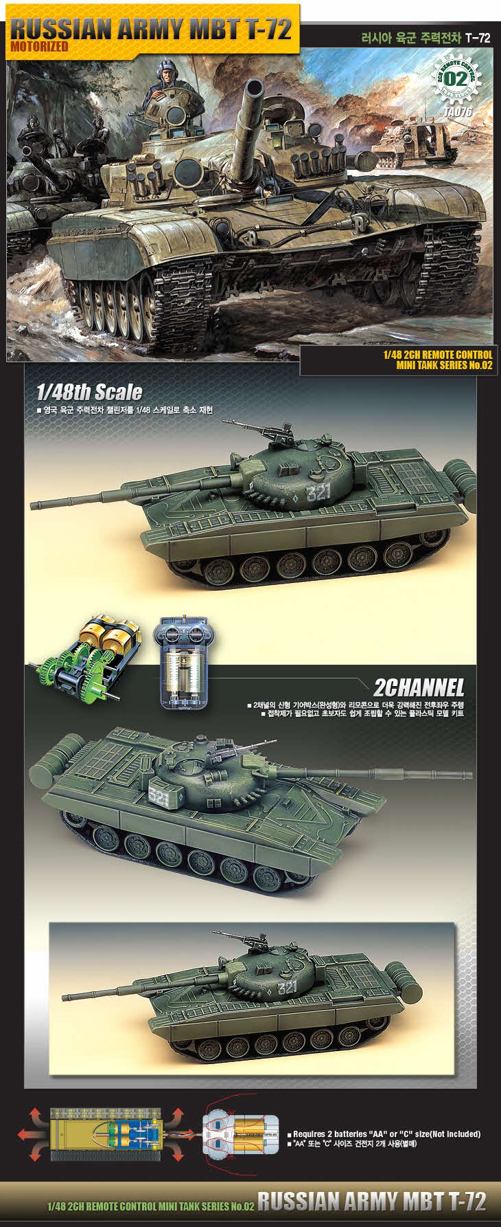 Amazon | Academyプラスチックモデルキット1 / 48 Russian Army MBT t